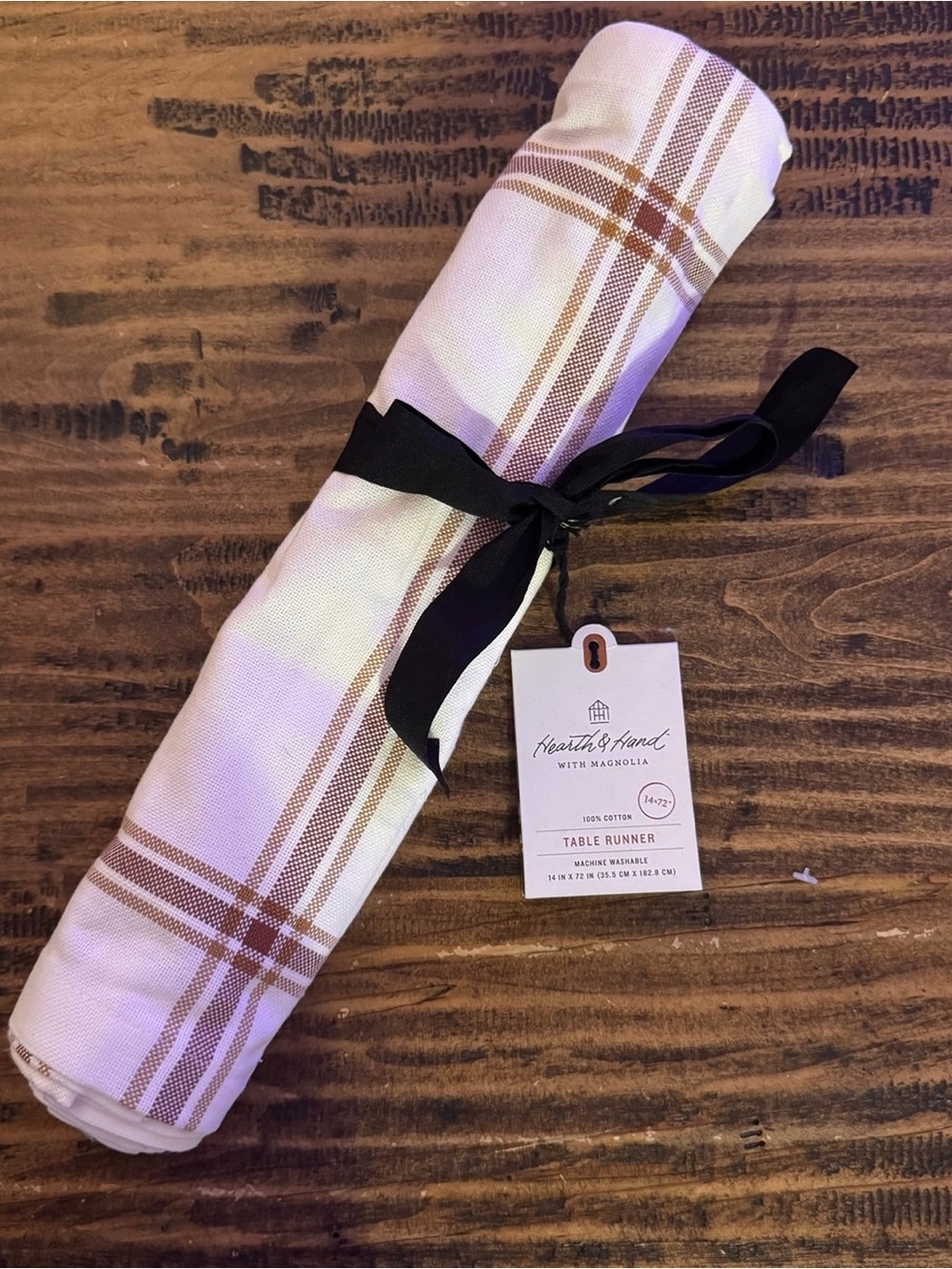 Hearth and Hand with Magnolia - Brown Stripe Cream Fall Table Runner 14" x 72"